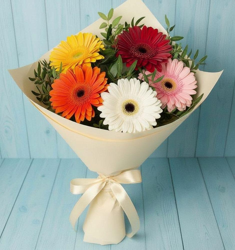 Букет цветов из: Герберы в Первомайском Ставропольского края