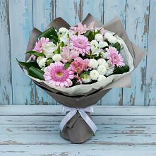 Букет цветов из:  Герберы, Альстромерии и Хризантемы в Первомайском Ставропольского края