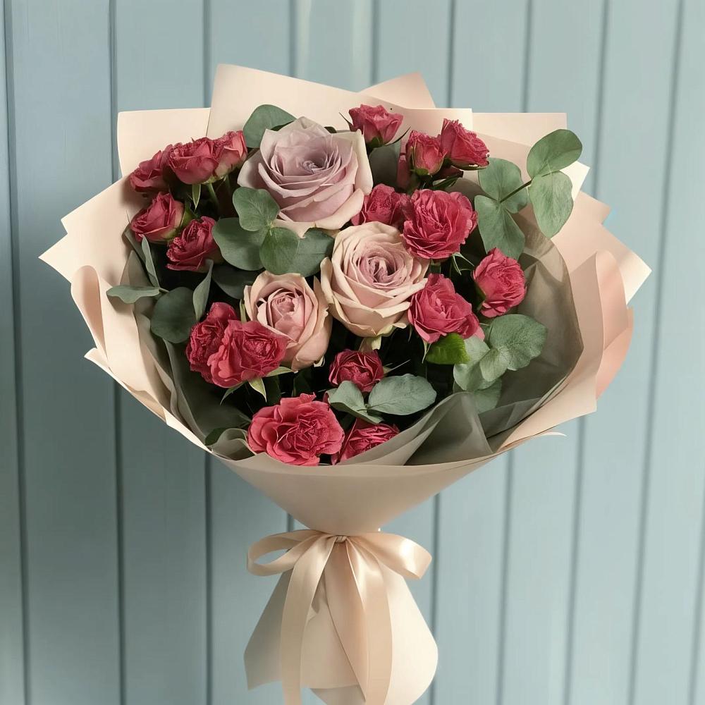 Букет цветов из: Гвоздики и Розы в Первомайском Ставропольского края