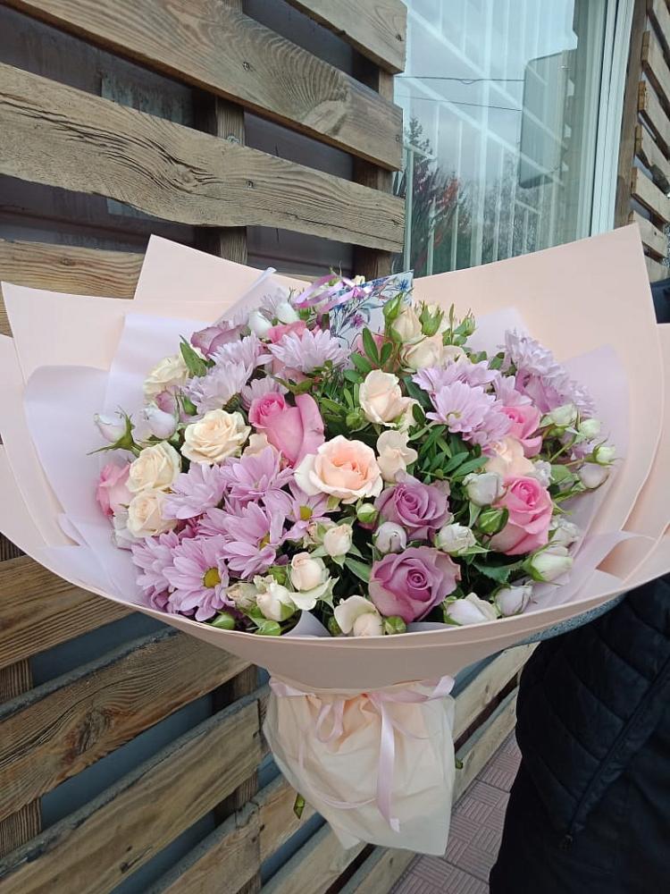 Букет цветов из: Розы и Хризантемы в Первомайском Ставропольского края