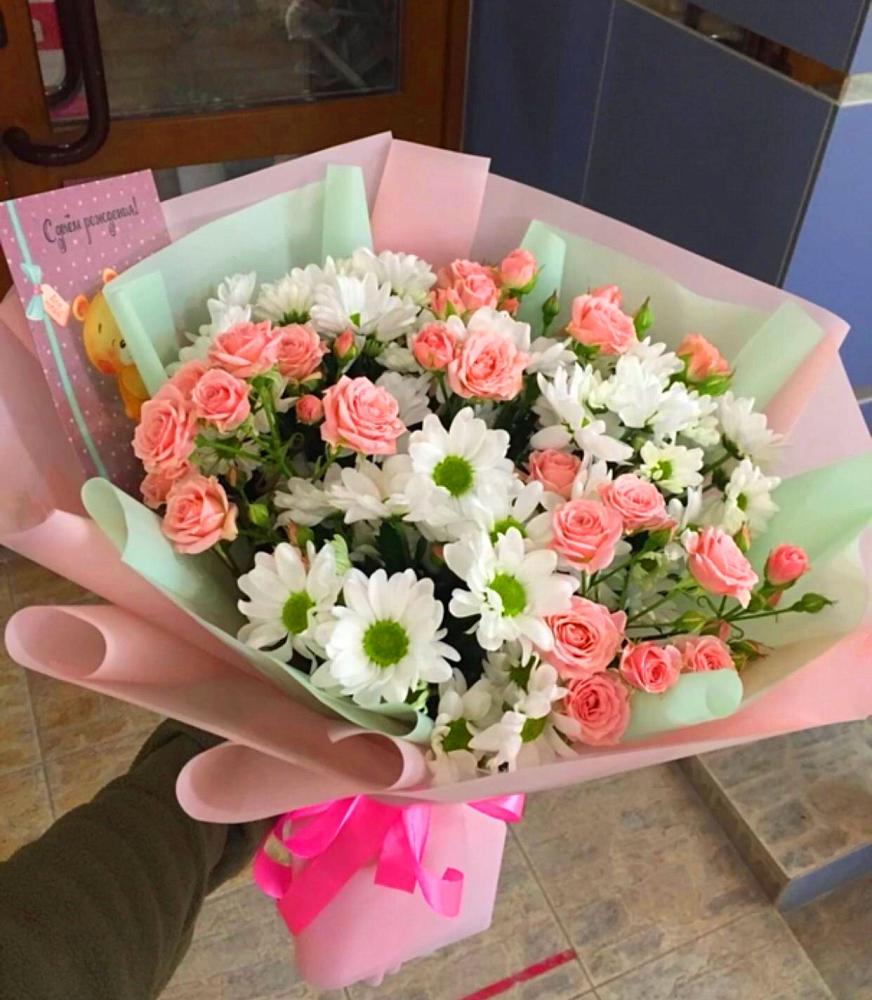 Букет цветов из: Розы и Хризантемы в Первомайском Ставропольского края