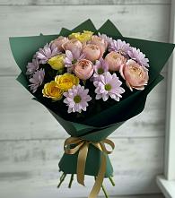 Букет цветов из:  Хризантемы и Розы в Первомайском Ставропольского края
