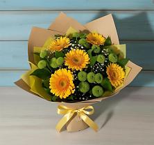 Букет цветов из:  Герберы и Хризантемы в Первомайском Ставропольского края