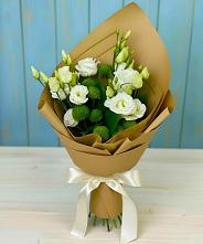 Букет цветов из:  Хризантемы и Лизиантусы #REPLACE_PRED# Первомайском Ставропольского края