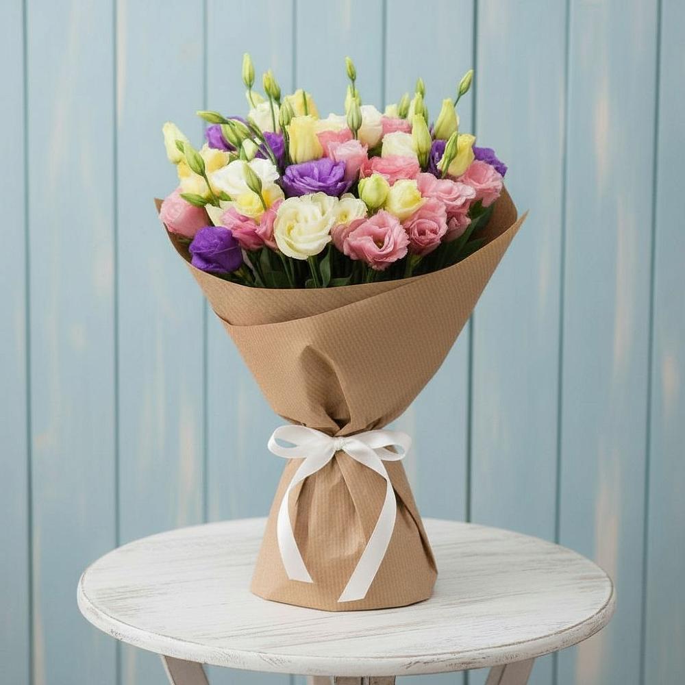 Букет цветов из: Лизиантусы в Первомайском Ставропольского края