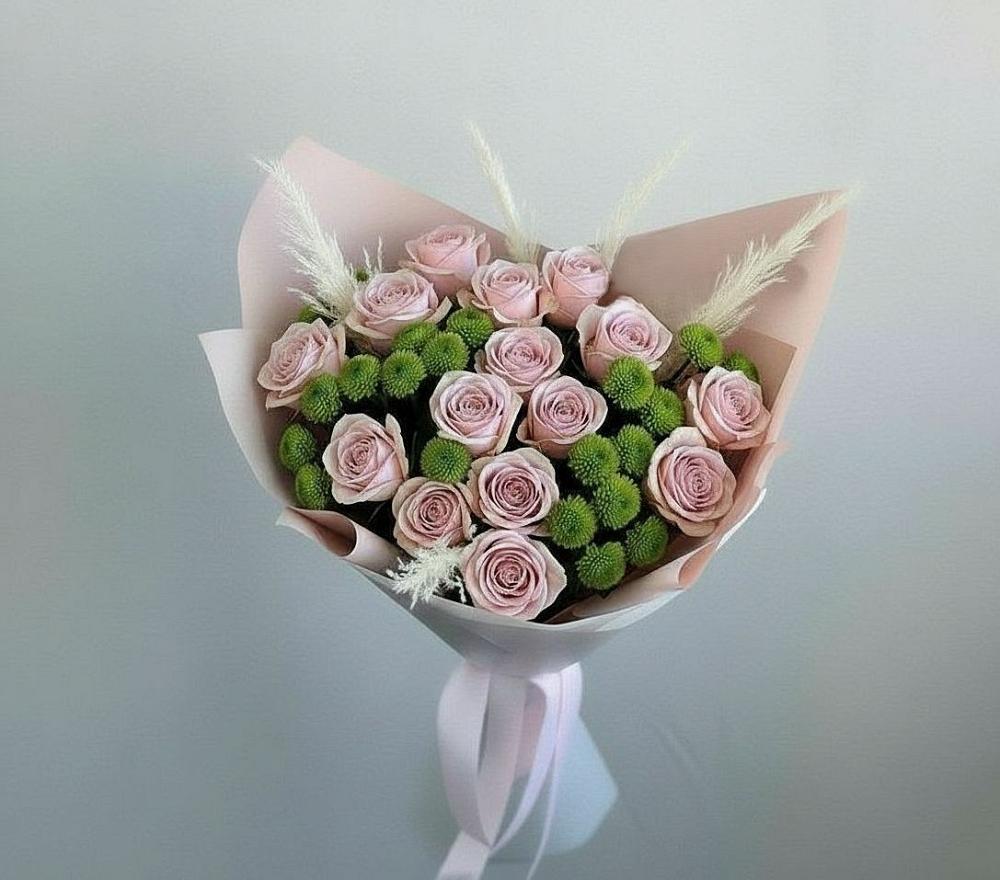 Букет цветов из: Розы и Хризантемы в Первомайском Ставропольского края