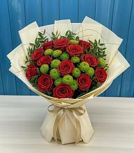 Букет цветов из:  Розы и Хризантемы #REPLACE_PRED# Первомайском Ставропольского края