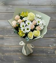 Букет цветов из:  Альстромерии, Розы и Хризантемы #REPLACE_PRED# Первомайском Ставропольского края