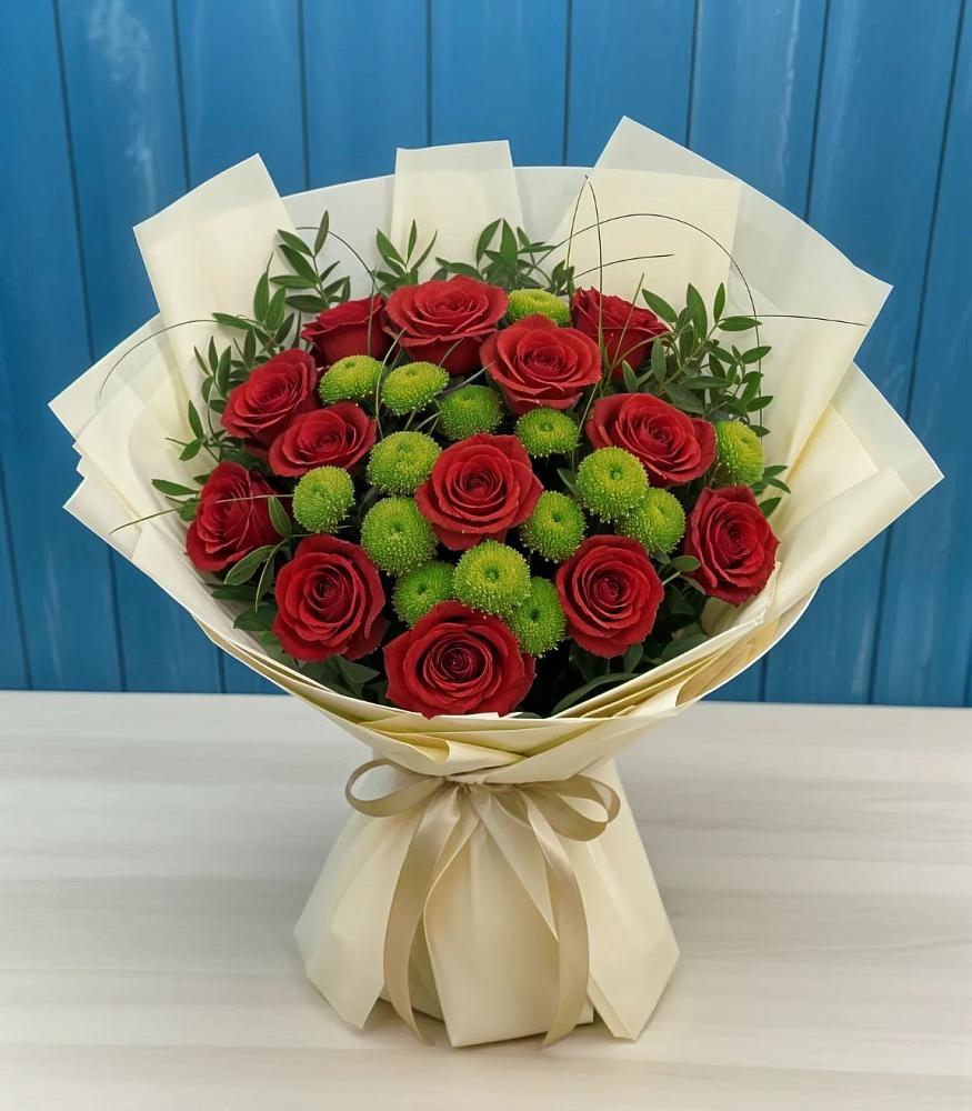 Букет цветов из: Розы и Хризантемы в Первомайском Ставропольского края