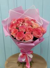 Букет 15 Розовых роз Равель в Первомайском Ставропольского края