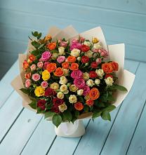 Букет Микс из разноцветных кустовых роз #REPLACE_PRED# Первомайском Ставропольского края